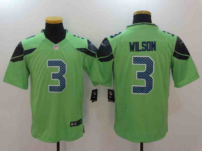 Men's Nike Seattle Seahawks #3 Russell Wilson Green Stitched NFL Vapor Untouchable Limited Jersey