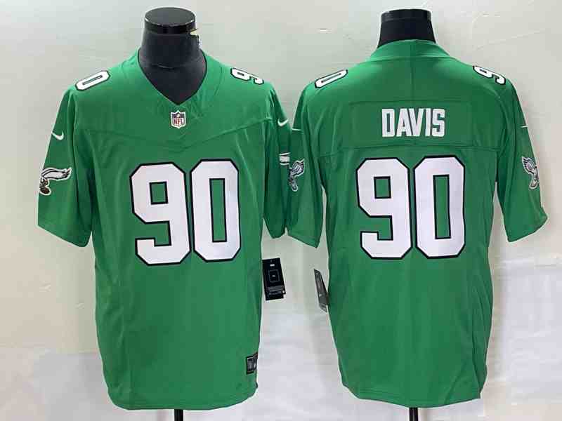 Men's Philadelphia Eagles #90 Jordan Davis Green 2023 F.U.S.E. Vapor Untouchable Stitched Football Jersey