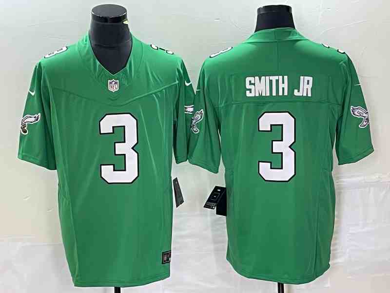 Men's Philadelphia Eagles #3 Nolan Smith JR Green  2023 F.U.S.E. Vapor Untouchable Stitched Football Jersey
