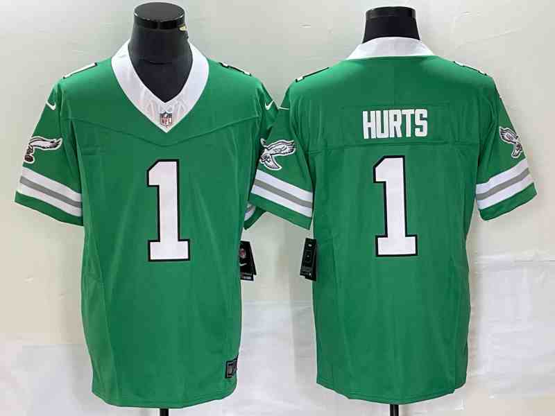 Men's Philadelphia Eagles #1 Jalen Hurts Green 2023 F.U.S.E. Vapor Untouchable Stitched Football Jersey (2)