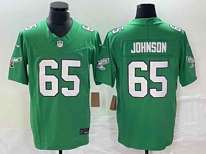 Men's Philadelphia Eagles #65 Lane Johnson Green 2023 F.U.S.E. Vapor Untouchable Stitched Football Jersey