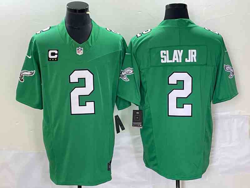Men's Philadelphia Eagles #2 Darius Slay JR Green 2023 F.U.S.E. With C Patch Vapor Untouchable Stitched Football Jersey