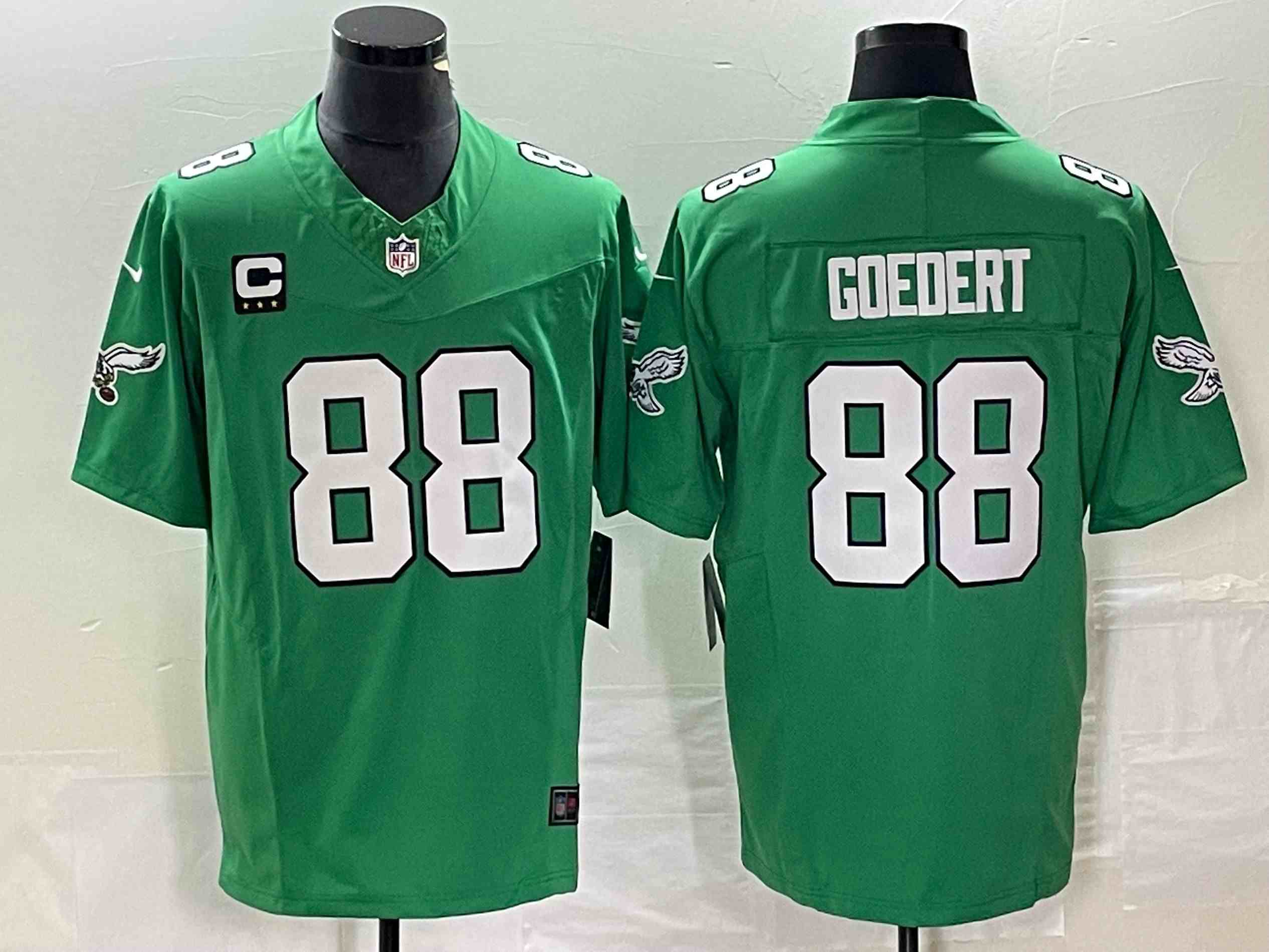 Men's Philadelphia Eagles #88 Dallas Goedert Green 2023 F.U.S.E. With C Patch Vapor Untouchable Stitched Football Jersey