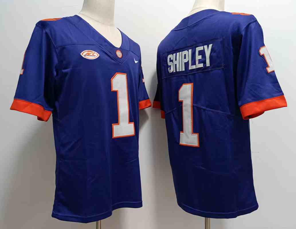 Men’s  NCAA Clemson Tigers #1  will shipley Purple High School College Football Jerseys