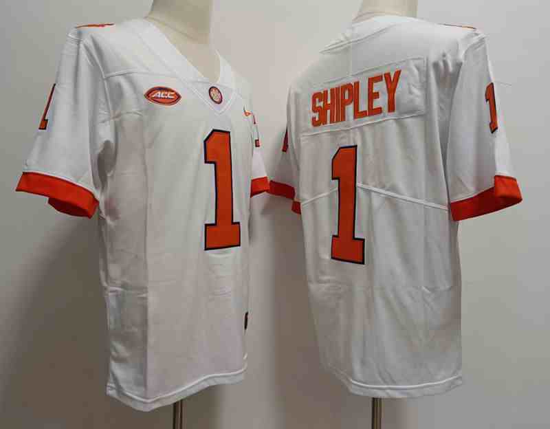 Men’s NCAA Clemson Tigers #1  will shipley   white High School College Football Jerseys