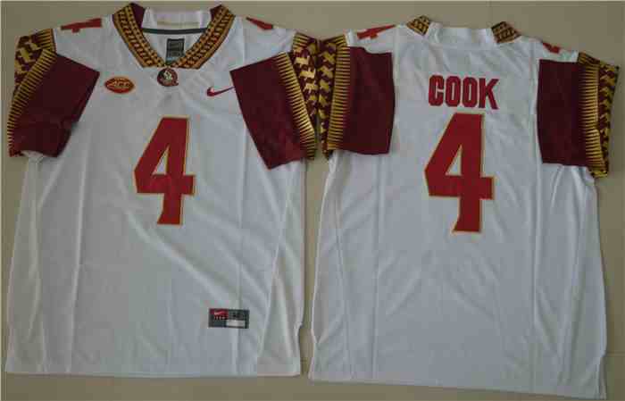 Men's Florida State Seminoles #4 Dalvin Cook White Colleage NCAA Football Jerseys