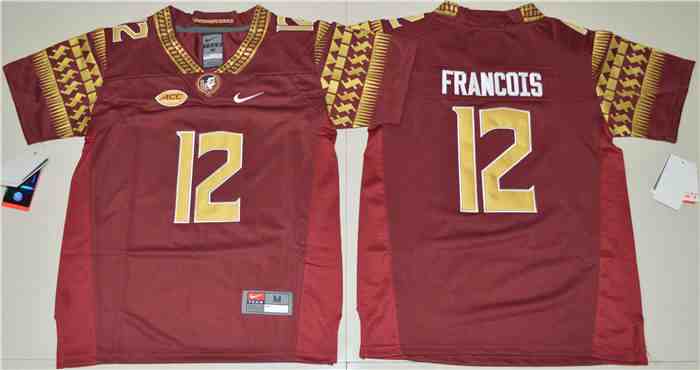 Men's Florida State Seminoles #12 Deondre Francois Red Colleage NCAA Football Jerseys