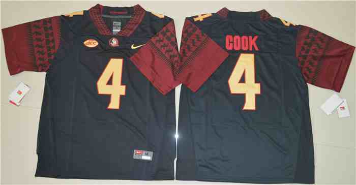Men's Florida State Seminoles #4 Dalvin Cook Black Colleage NCAA Football Jerseys
