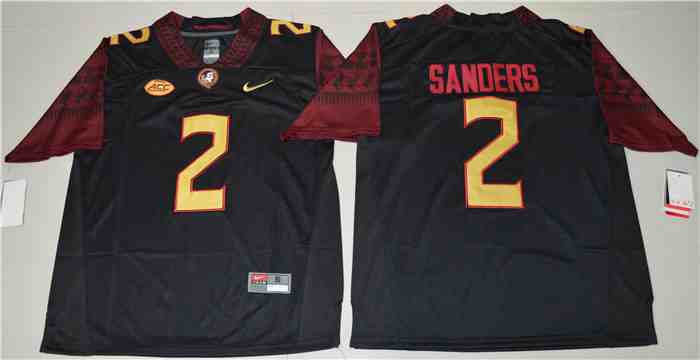 Men's Florida State Seminoles #2 Deion Sanders Black Colleage NCAA Football Jerseys
