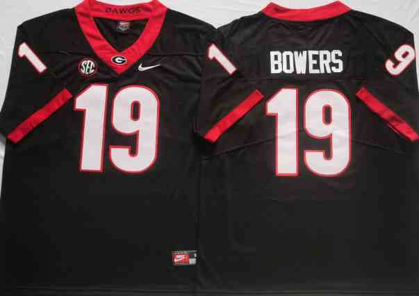 Men’s Georgia Bulldogs #19 Brock Bowers Black College Football Jersey