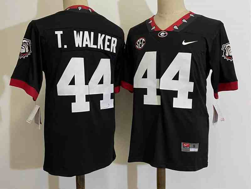 Men’s Georgia Bulldogs #44 Travon Walker Black College Football Jersey