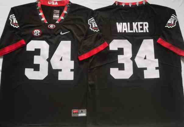 Men’s Georgia Bulldogs #34 Herschel Walker Black College Football Jersey