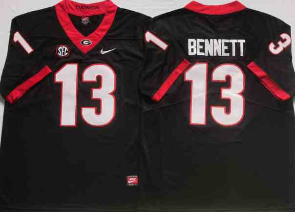 Men’s Georgia Bulldogs #13  Stetson Bennett Black Stetson Bennett Game College Football Jersey