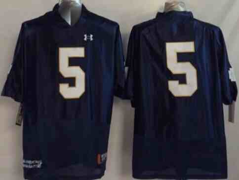 Men's NCAA Norte Dame Fighting Irish #5 blue  jersey