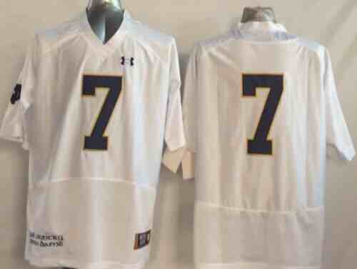 Men's NCAA Norte Dame Fighting Irish #7 White  jersey
