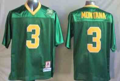 Men's NCAA Norte Dame Fighting Irish  #3 Joe Montana Green With 30TH Patch Stitched Jersey