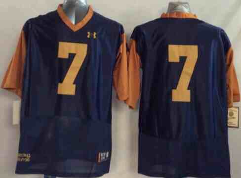Men's NCAA Norte Dame Fighting Irish blue #7  jersey