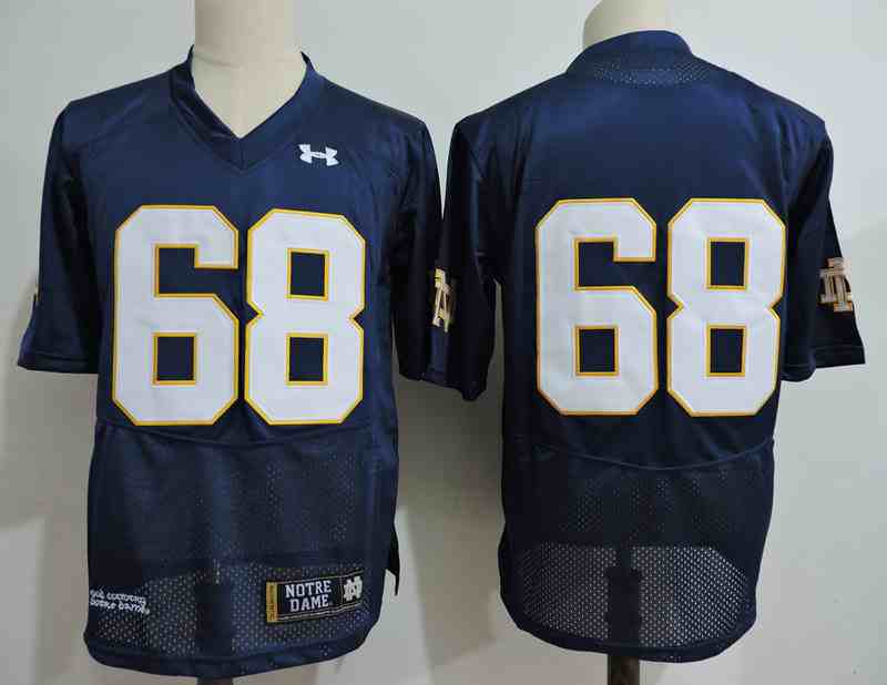 Men's NCAA Norte Dame Fighting Irish #68 blue  jersey