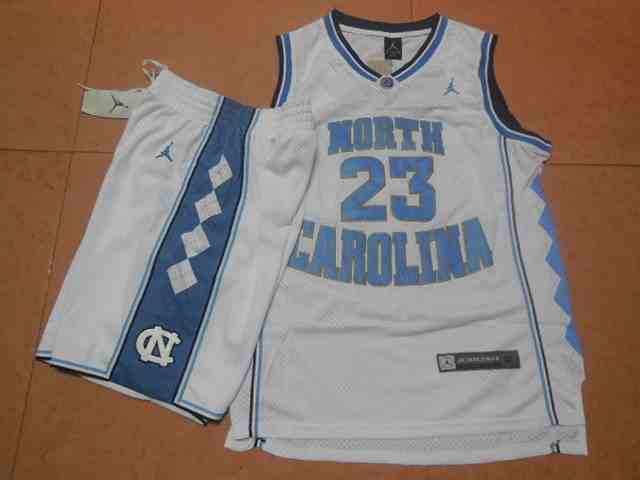 Men's North Carolina Tar Heels  #23  Michael Jordan White Mesh  Jersey Set