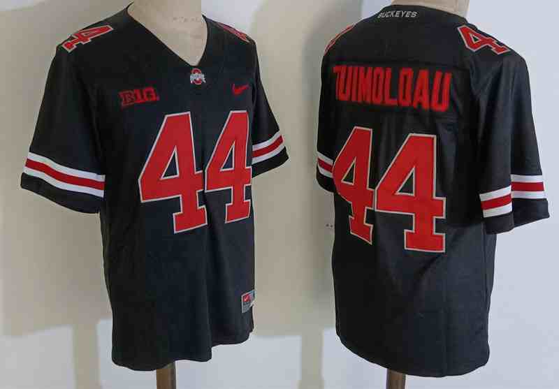 Mens NCAA Ohio State Buckeyes 44 TUIMOLOAU  BLACK College Football Jersey