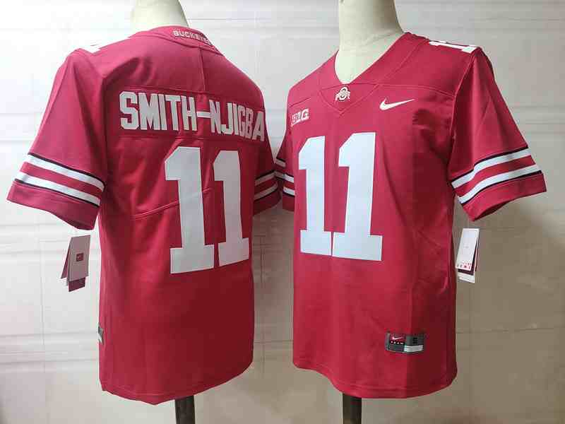 Mens NCAA Ohio State Buckeyes 11  SMITH-NJIGBA  red College Football Jersey