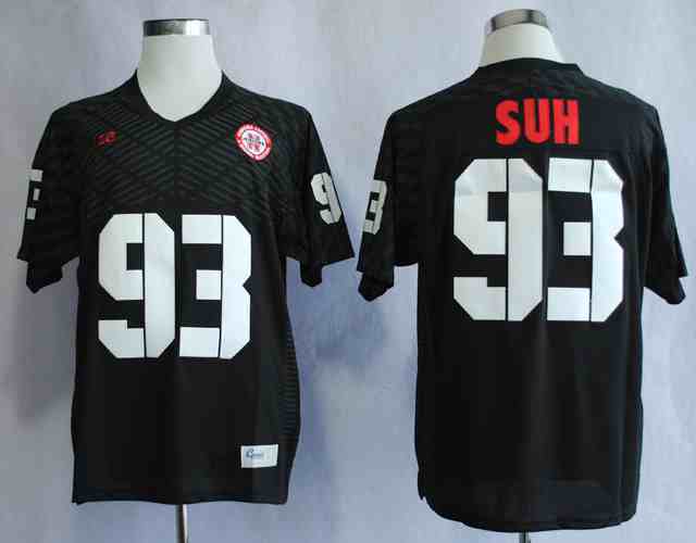Nebraska Cornhuskers Ndamukong Suh 93 College Football Jersey - Black