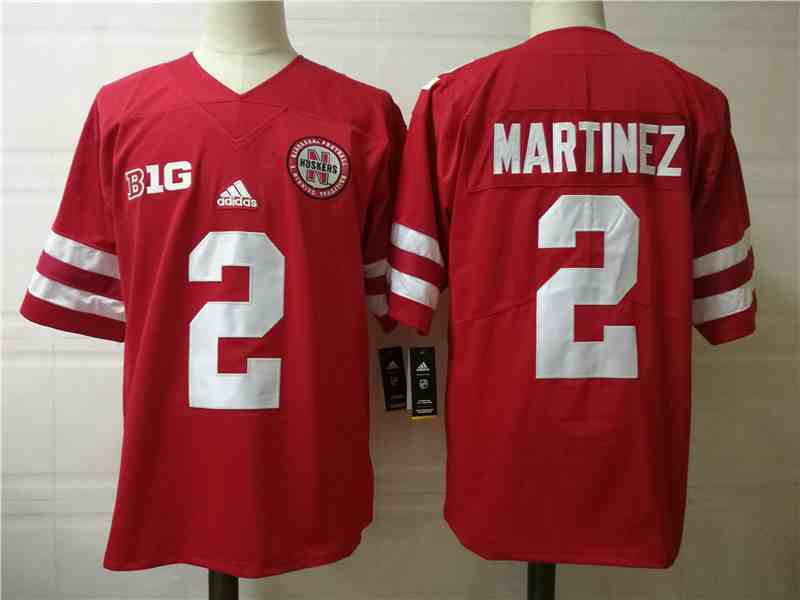 Mens NCAA Nebraska Huskers 2 MARTINEZ White College Football Jersey