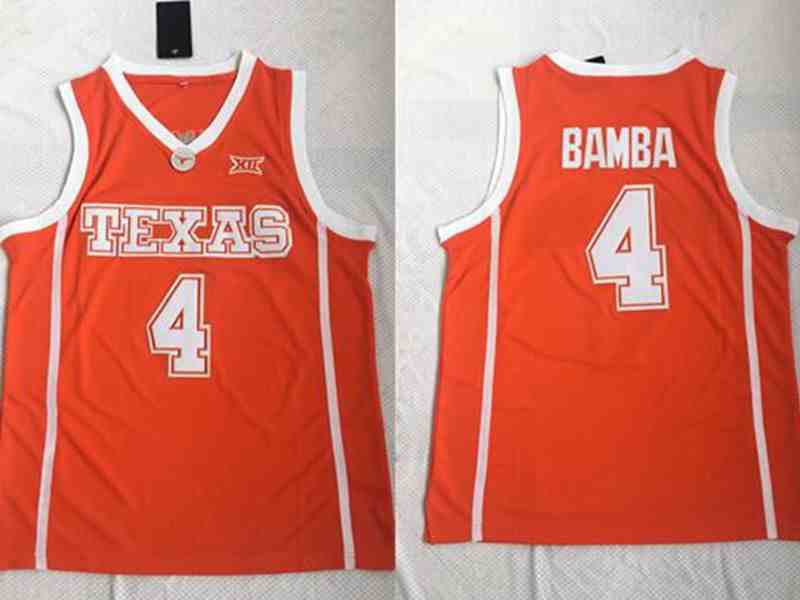 Mens Ncaa Nba Texas Longhorns #4 Bamba Orange Jersey