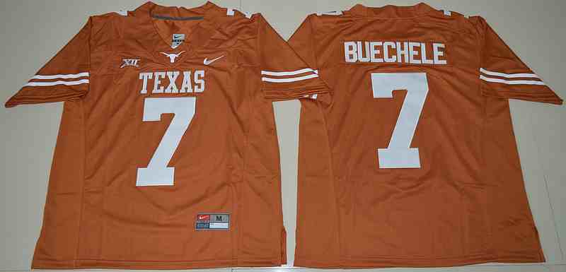 Texas Longhorns 7 Shane Buechele Orange Nike College Jersey