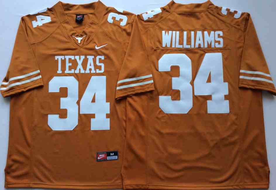 NCAA jerseys 34# wILLIAMS Orange M&N Stitched NCAA Jersey
