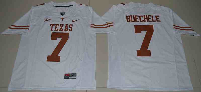 Texas Longhorns 7 Shane Buechele White Nike College Jersey