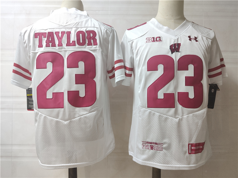 Wisconsin Badgers 23 Jonathan Taylor White College Football Jersey