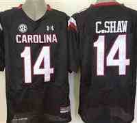 South Carolina Fighting Gamecocks #14 Connor Shaw Black SEC Patch Stitched NCAA Jersey