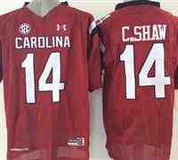 South Carolina Fighting Gamecocks #14 Connor Shaw Red SEC Patch Stitched NCAA