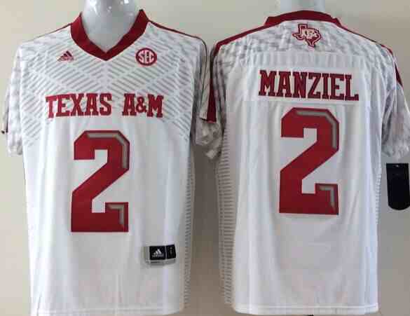 Texas A&M Aggies 2 Johnny Manziel White College Football Jersey
