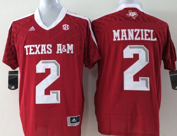 Texas A&M Aggies 2 Johnny Manzielred College Football Jersey