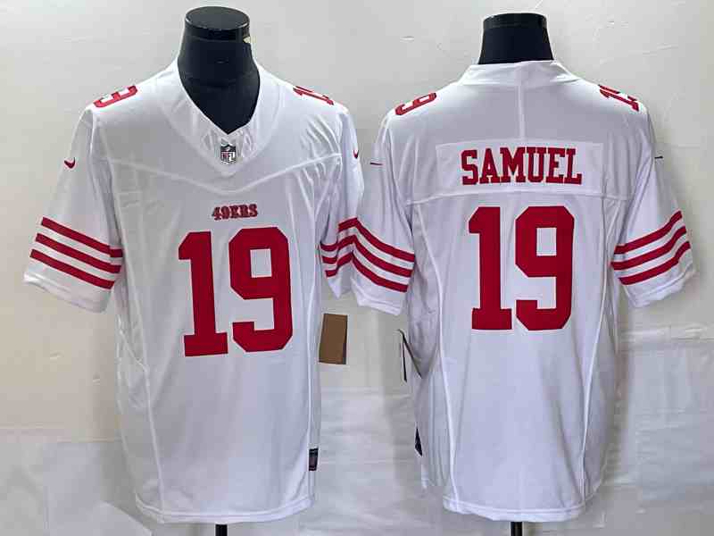 Men's San Francisco 49ers #19 Deebo Samuel White 2023 F.U.S.E. Vapor Untouchable Limited Stitched Football Jersey