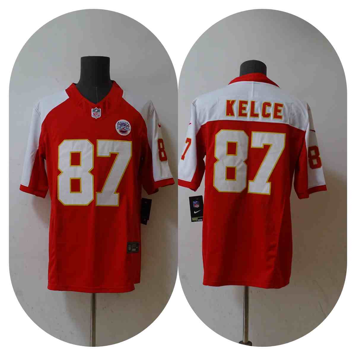 Men’s Kansas City Chiefs #87 Travis Kelce Red 2023 F.U.S.E. Vapor Untouchable Limited Stitched Jersey