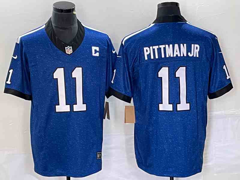Men's Indianapolis Colts #11 Michael Pittman Jr. Royal 2023 F.U.S.E. Indiana Nights Limited Stitched Football Jersey