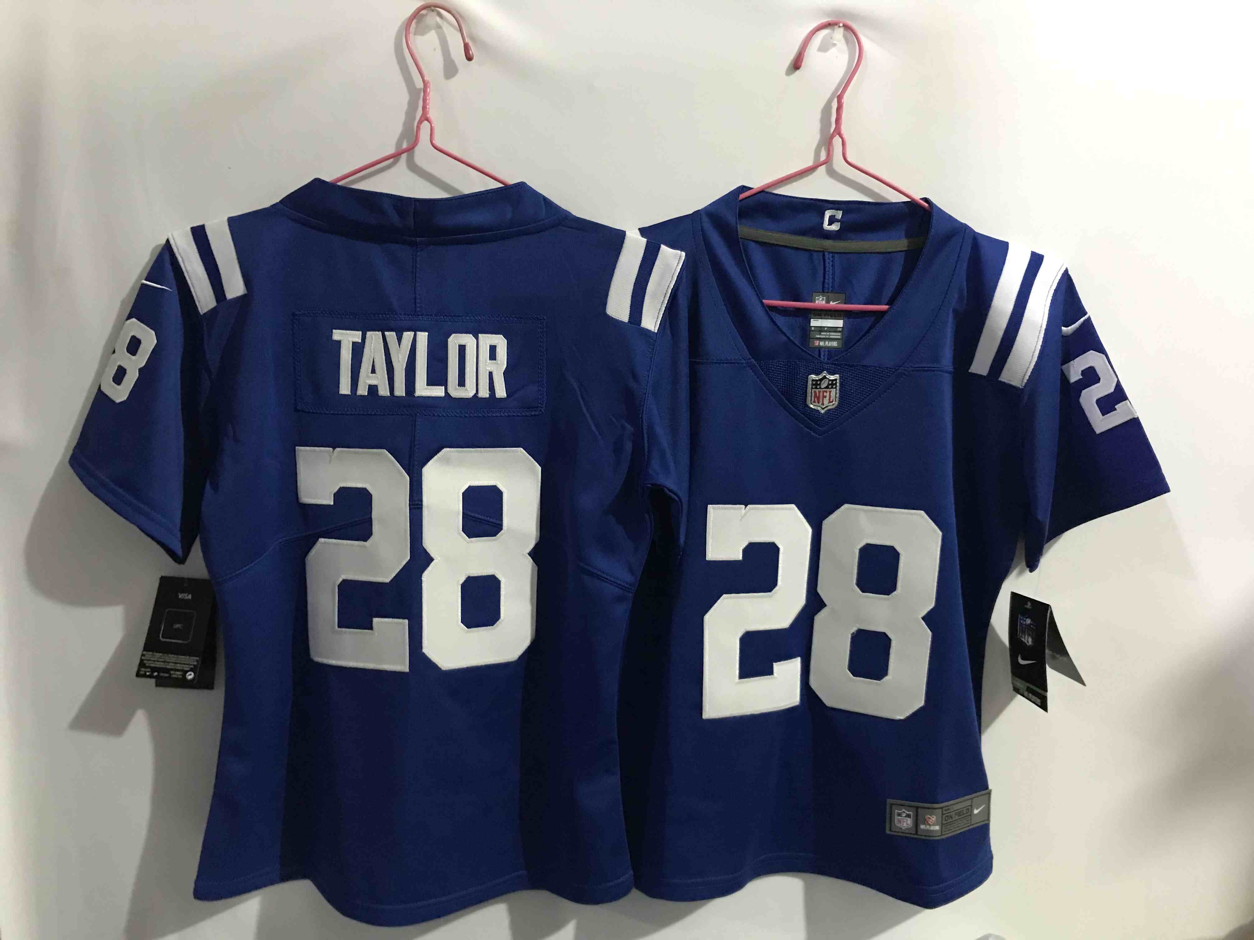 Women's Indianapolis Colts #28 Jonathan Taylor Blue Vapor Untouchable Limited Stitched Jersey