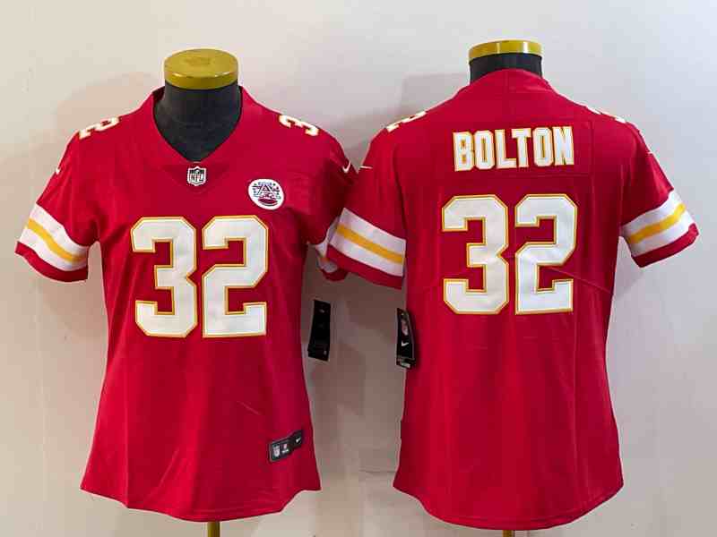 Women's Kansas City Chiefs #32 Nick Bolton Red Vapor Stitched Jersey