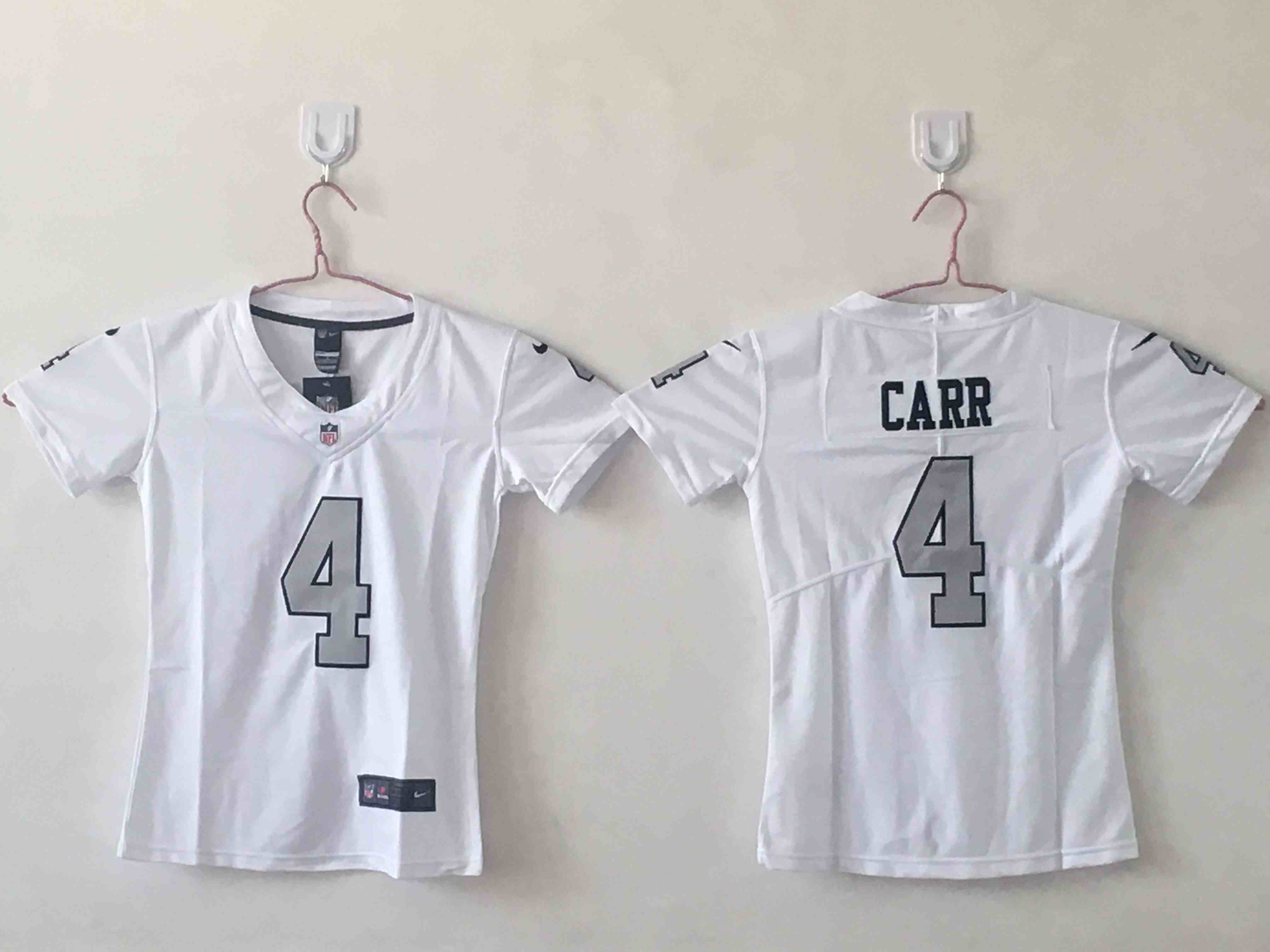 Women's Las Vegas Raiders #4 Derek Carr White Limited Jersey