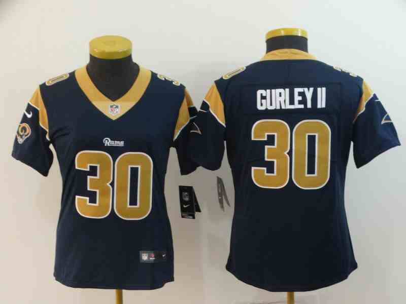 Women's Los Angeles Rams  30 Todd Gurley II  Navy Vapor Untouchable Limited Jersey