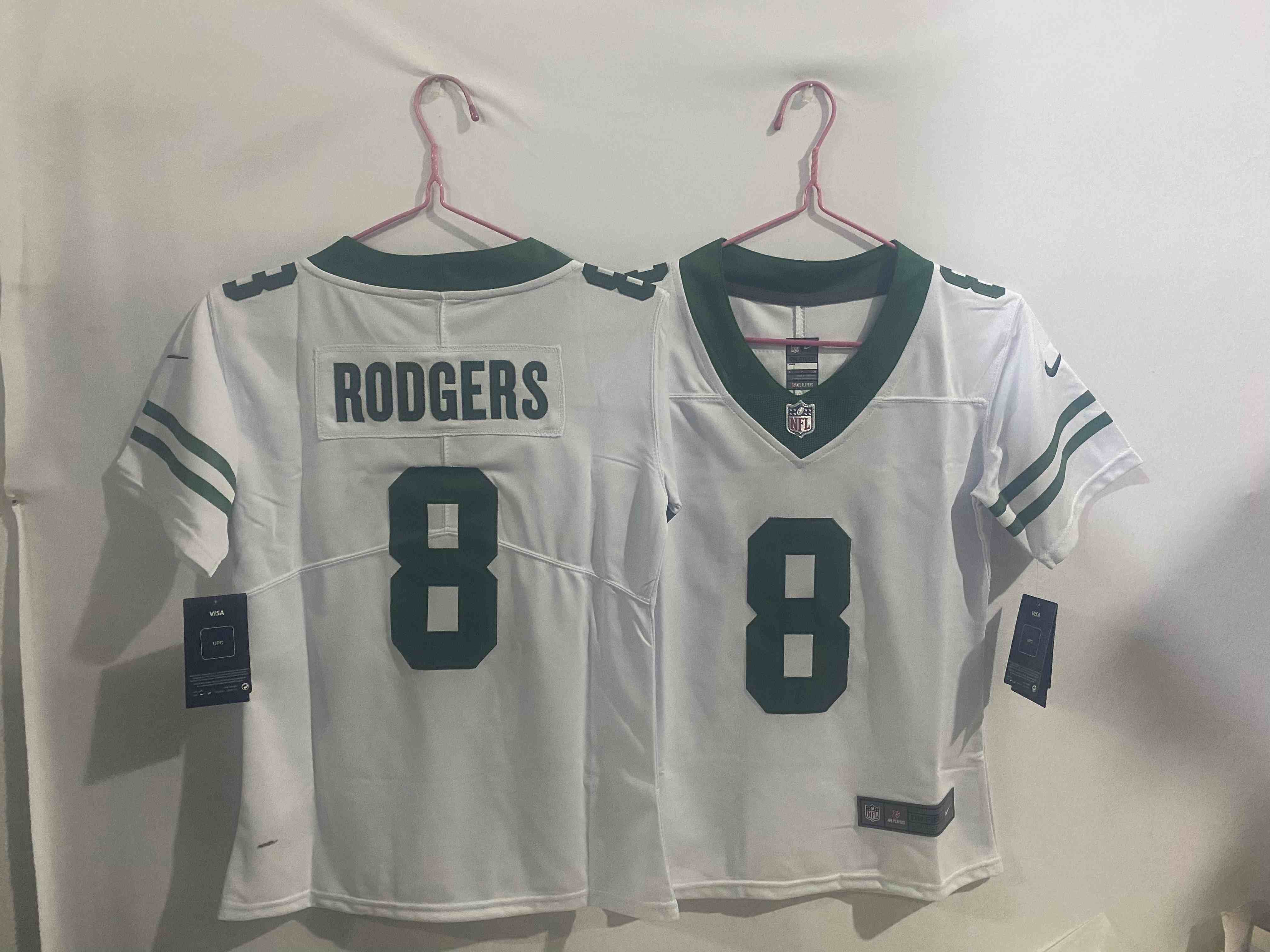 Women's New York Jets #8 Aaron Rodgers White Vapor Untouchable Limited Stitched Jersey 2