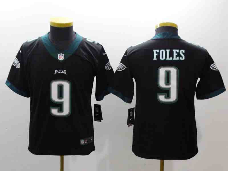 Youth Philadelphia Eagles #9 Nick Foles Midnight Black Limited  Jersey