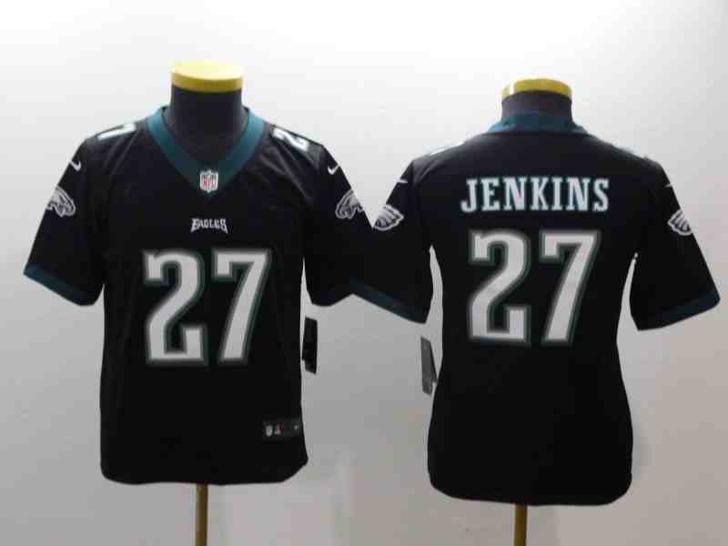 Youth Philadelphia Eagles #27 Malcolm Jenkins Black Vapor Untouchable Limited  Jersey