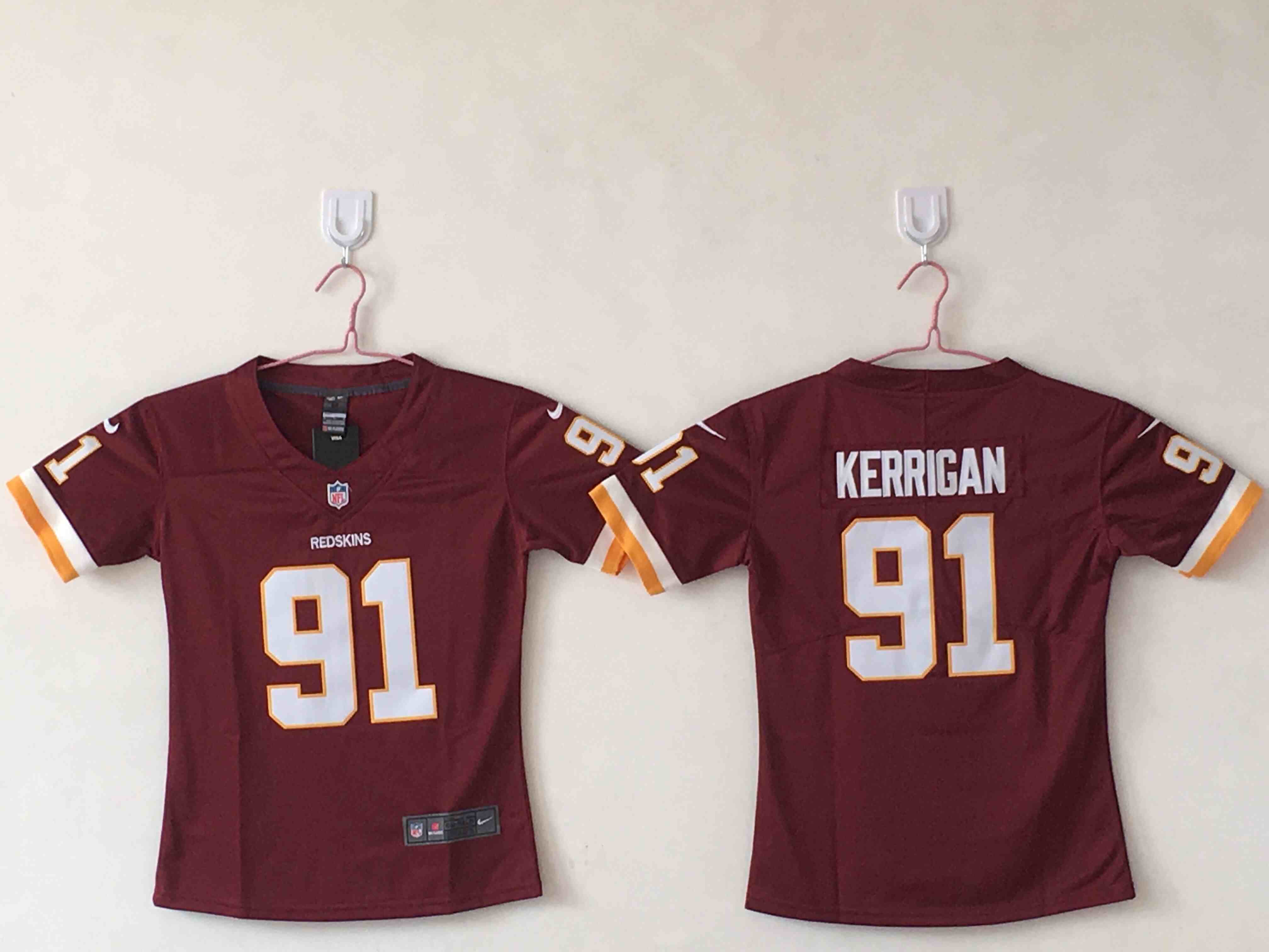 Women  Washington Redskins 91 Ryan Kerrigan red Limited Jerseys