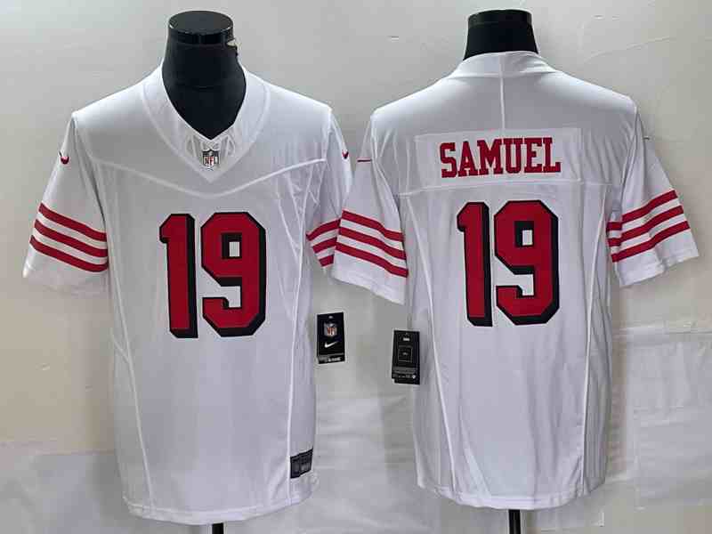 Men's San Francisco 49ers #19 Deebo Samuel White 2023 F.U.S.E. Vapor Untouchable Limited Stitched Football Jersey