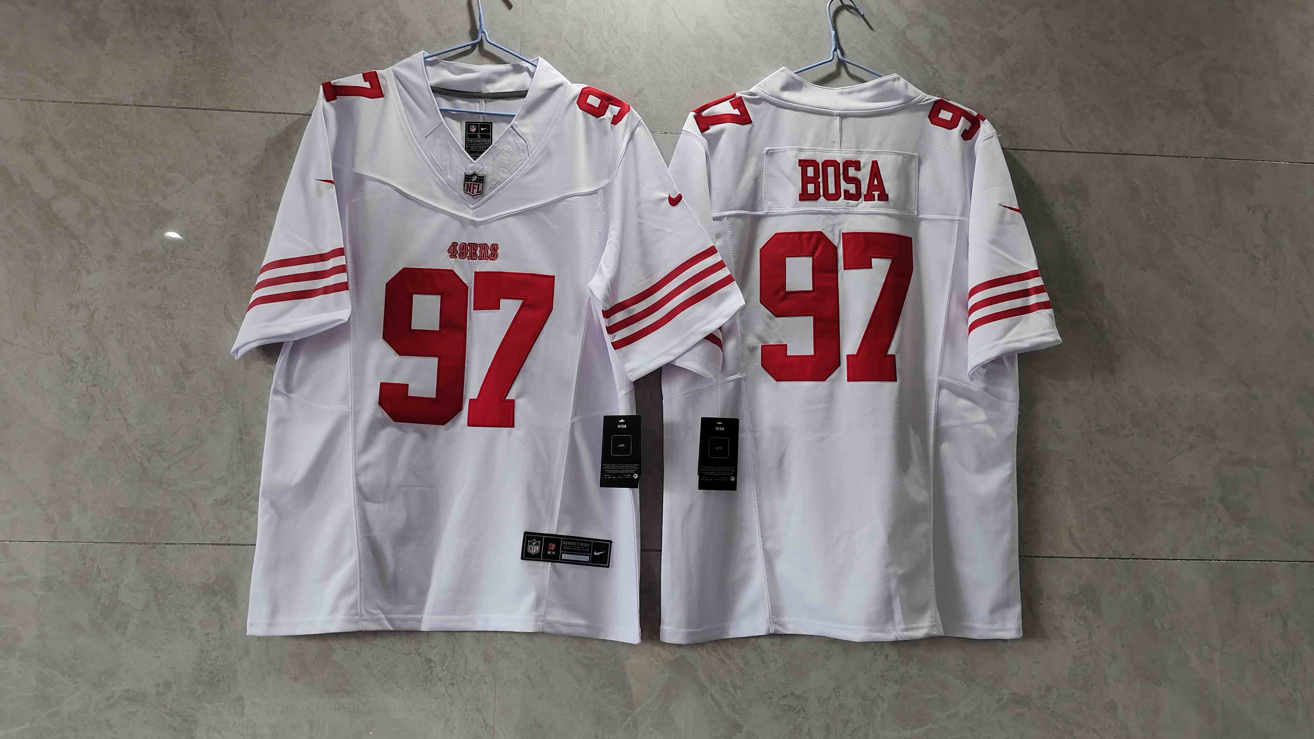Men's San Francisco 49ers #97 Nick Bosa White 2023 F.U.S.E. Vapor Untouchable Limited Stitched Football Jersey