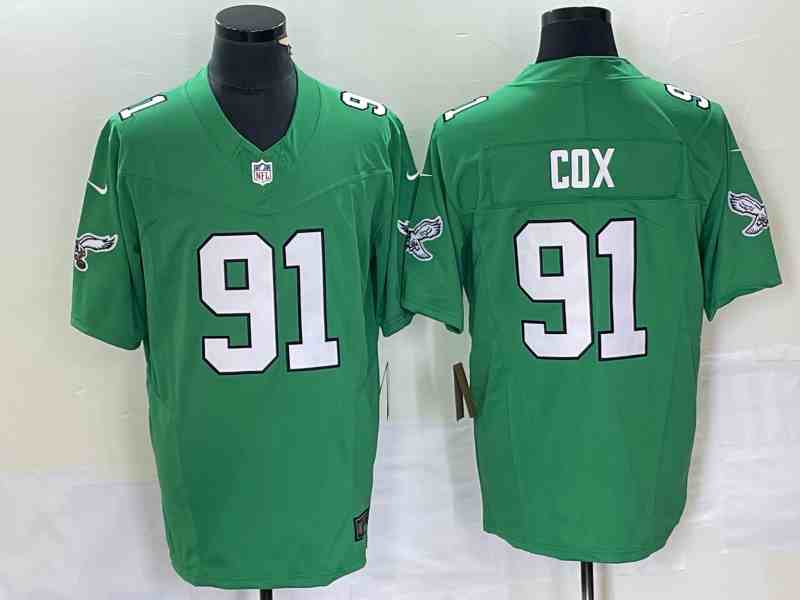 Men's Philadelphia Eagles #91 Fletcher Cox Green 2023 F.U.S.E.  Vapor Untouchable Stitched Football Jersey